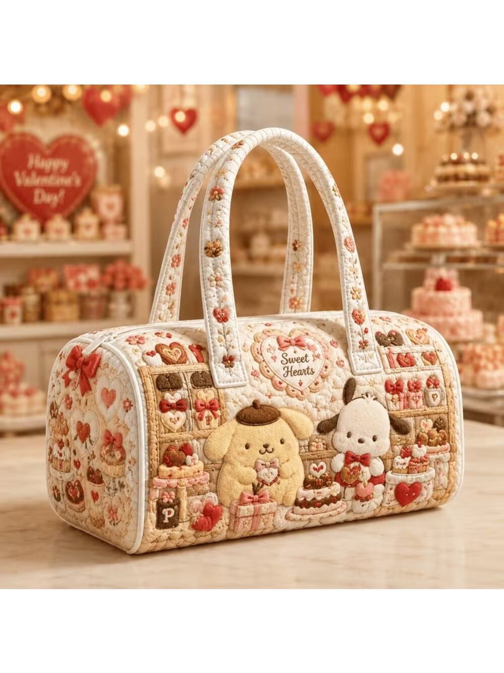 #6777 Quilted Weekender 16x8x8 Bag, padded, Water Resistant Lining